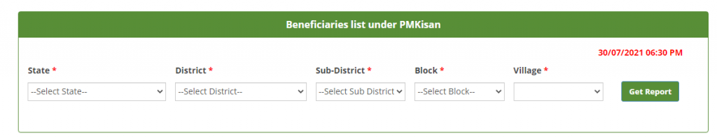 beneficiary list under pm kisan