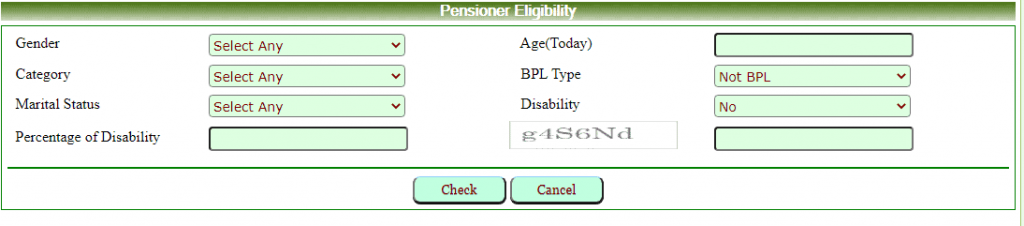 pensioners eligibility by criteria
