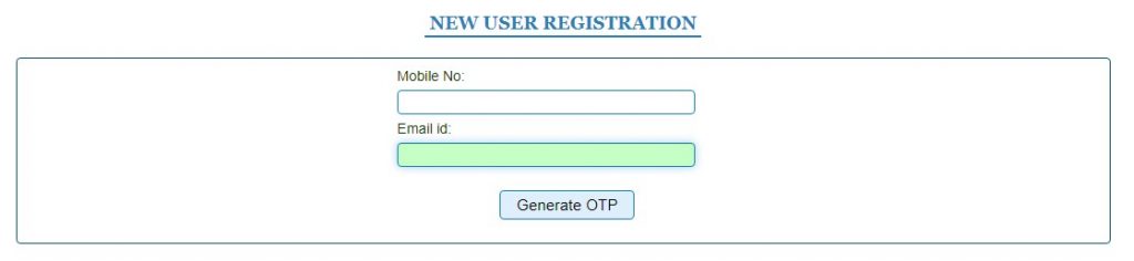 new user registration form