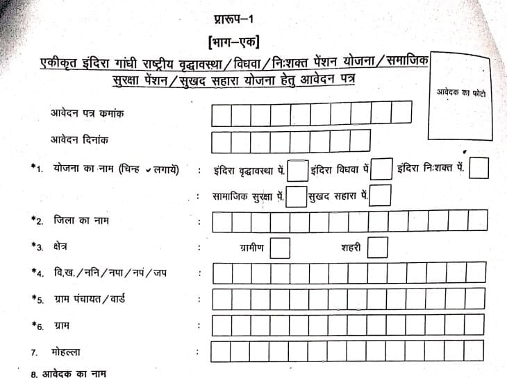 chattisgarh vridha pension yojana Form PDF