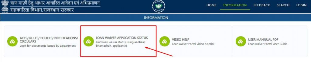 rajasthan loan waiver application status