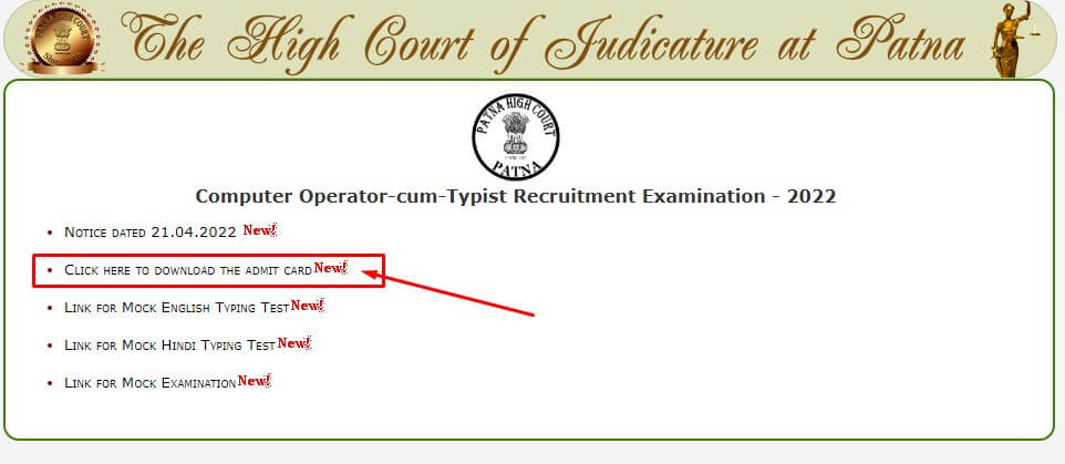 Download Admit Card for Computer Operator-cum-Typist Recruitment Examination - 2022New