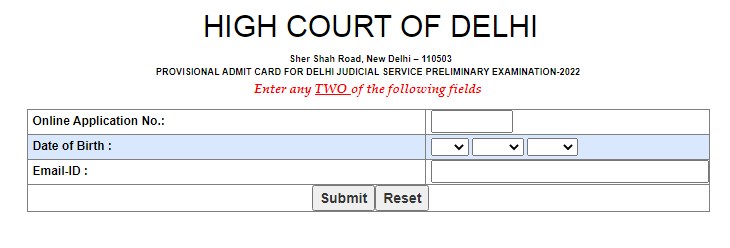 delhi high court judicial service admit card