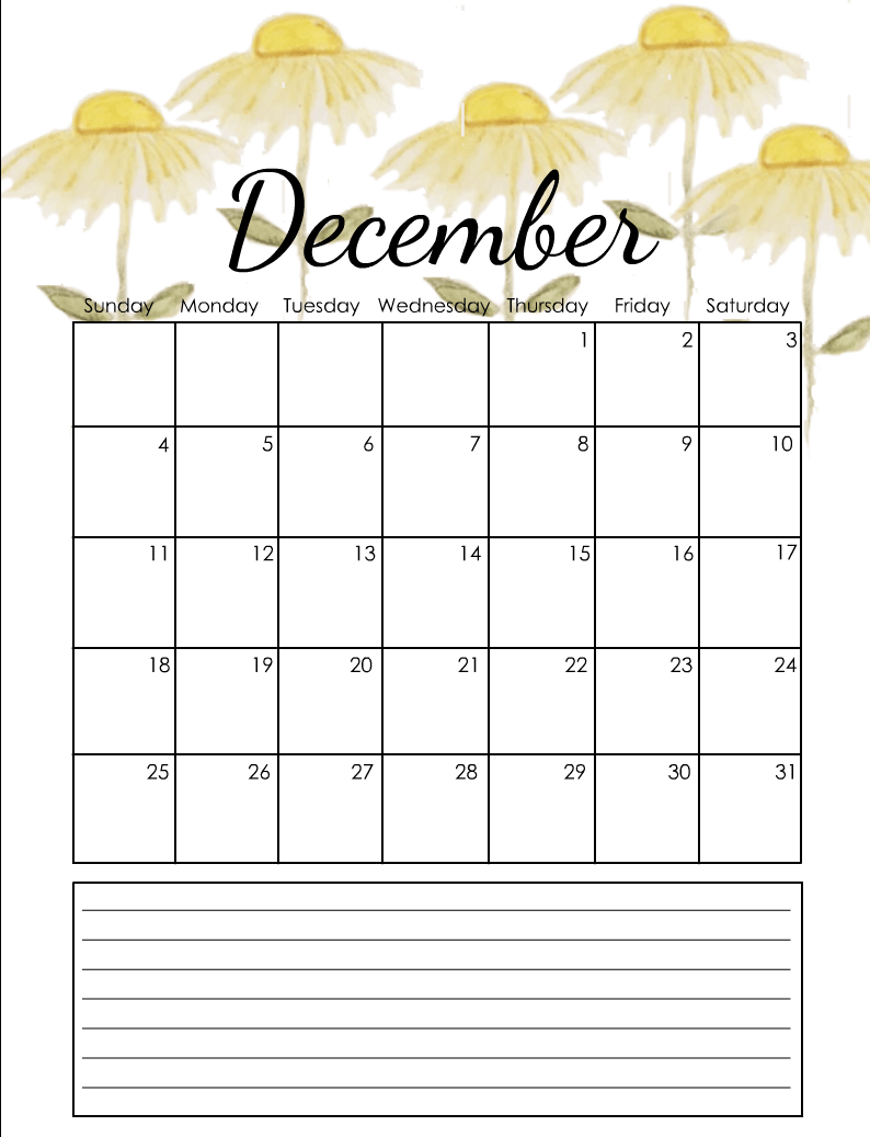 Cute December 2022 Calendar wallpaper