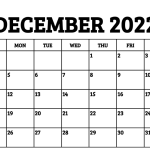 December 2022 Calendar Printable Template