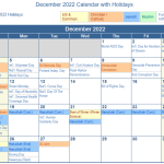 December 2022 Calendar With Holidays Canada