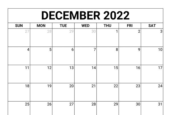 December 2022 Calendar With Holidays Philippines