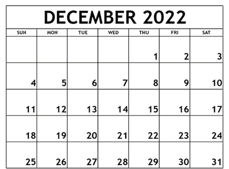 December 2022 Calendar With Holidays UAE