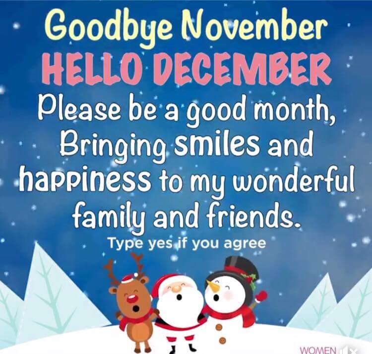 Goodbye November Hello December