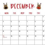 Printable December 2023 Calendar Cute