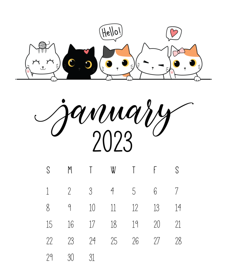 Cute January 2023 Calendar Template