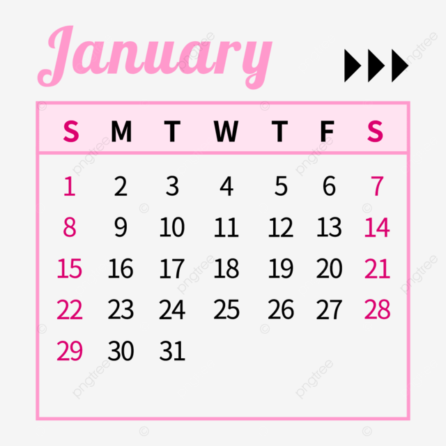 Cute January Calendar 2023 Floral Design