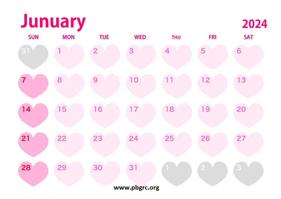 Floral January 2024 Calendar Printable with Weekly Planner