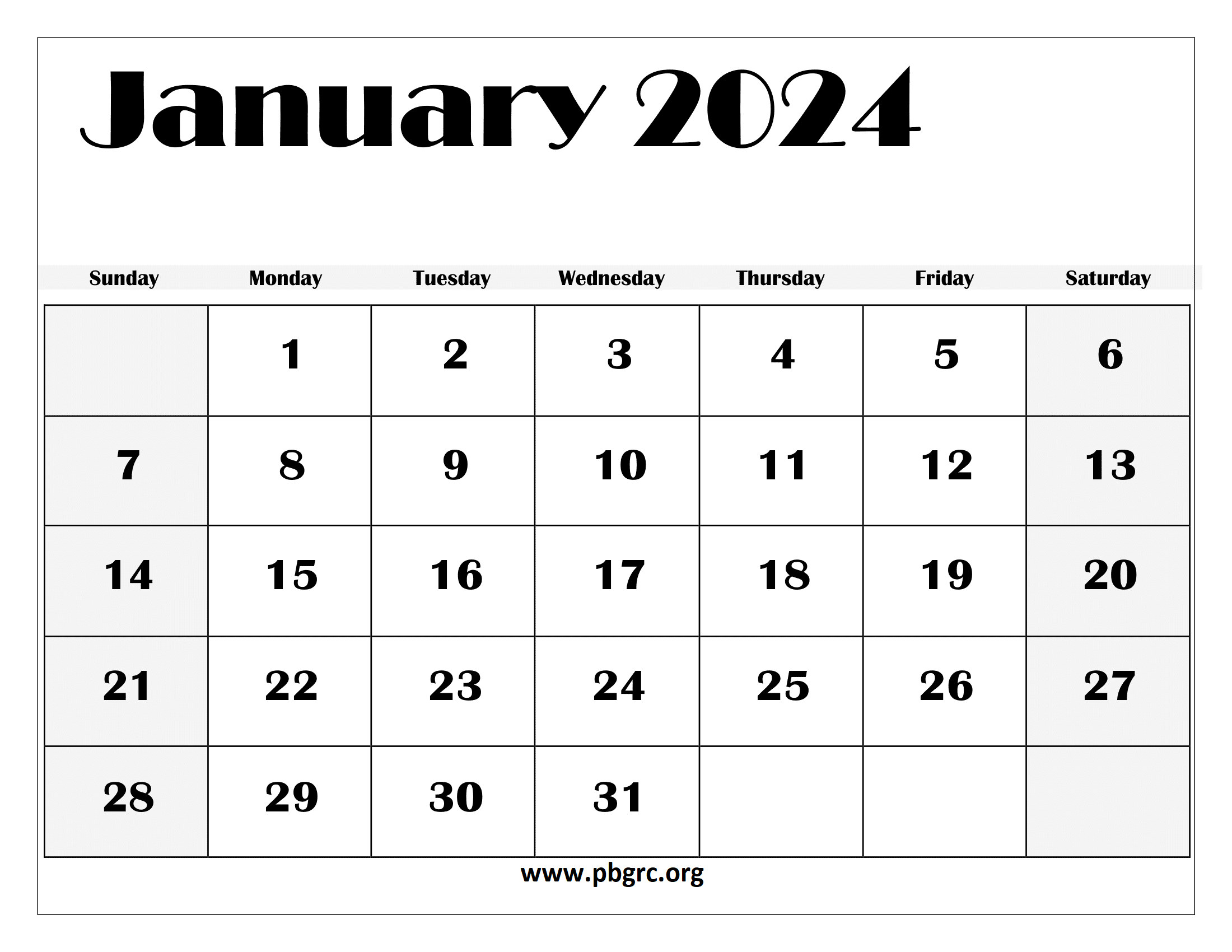 Free Downloadable January 2024 Calendar Template with Flowers