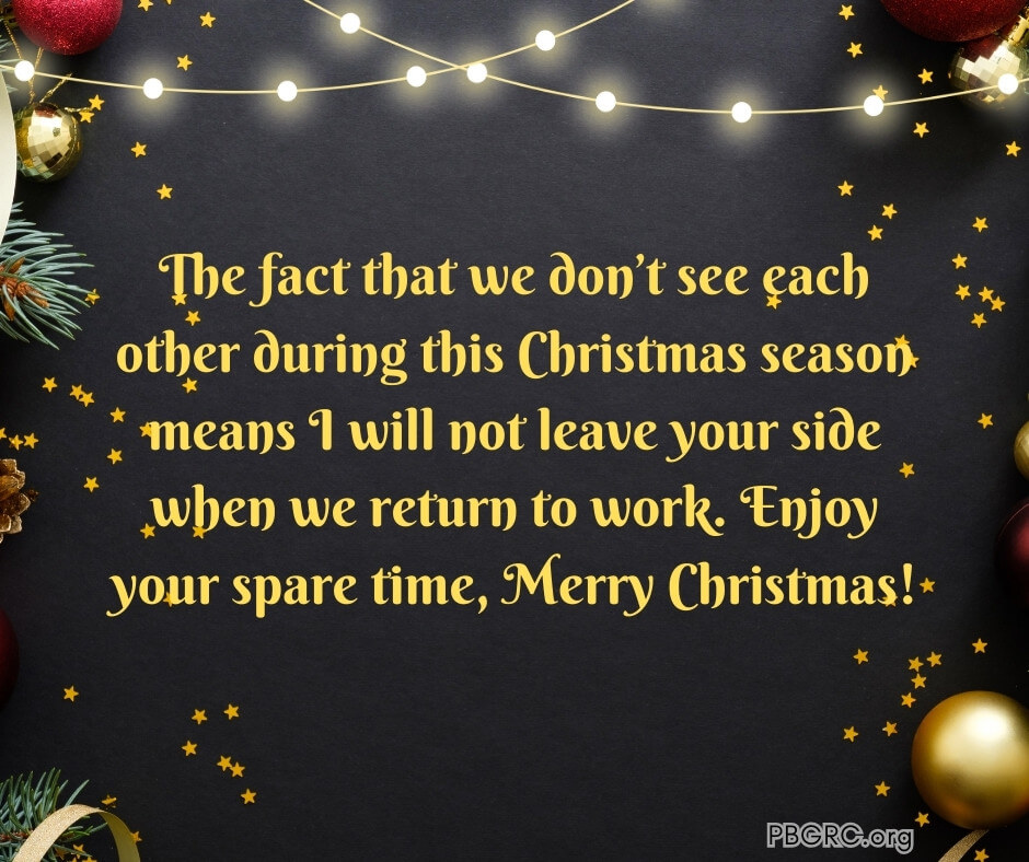 Holiday message to colleagues