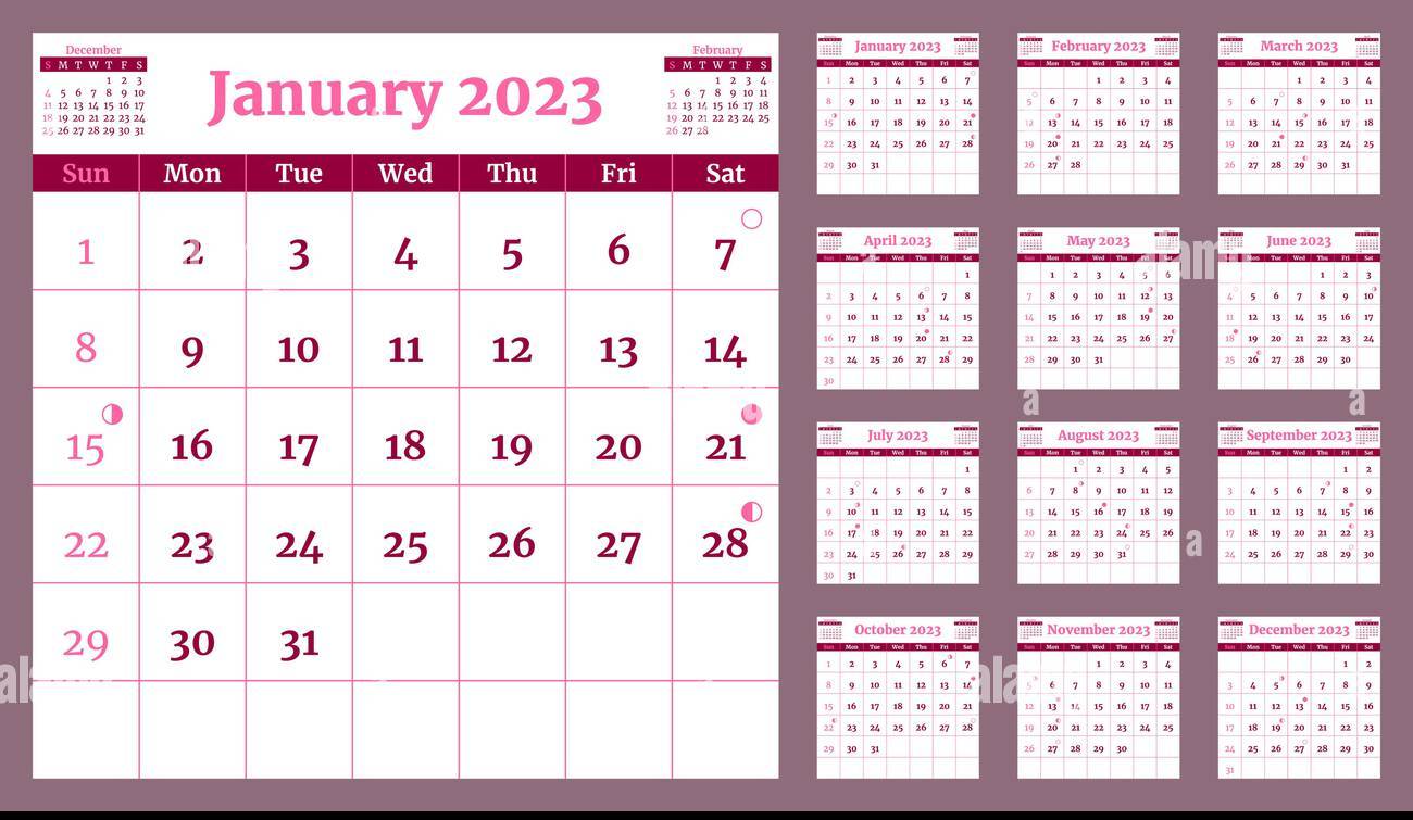 January 2023 Calendar Moon Phases Printable
