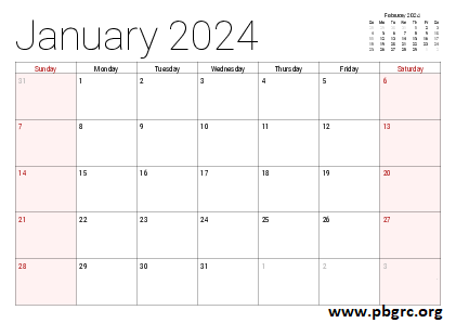January 2024 Calendar with Beautiful Floral Illustrations