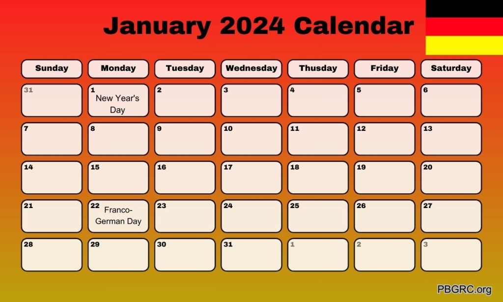 January 2024 Germany Calendar