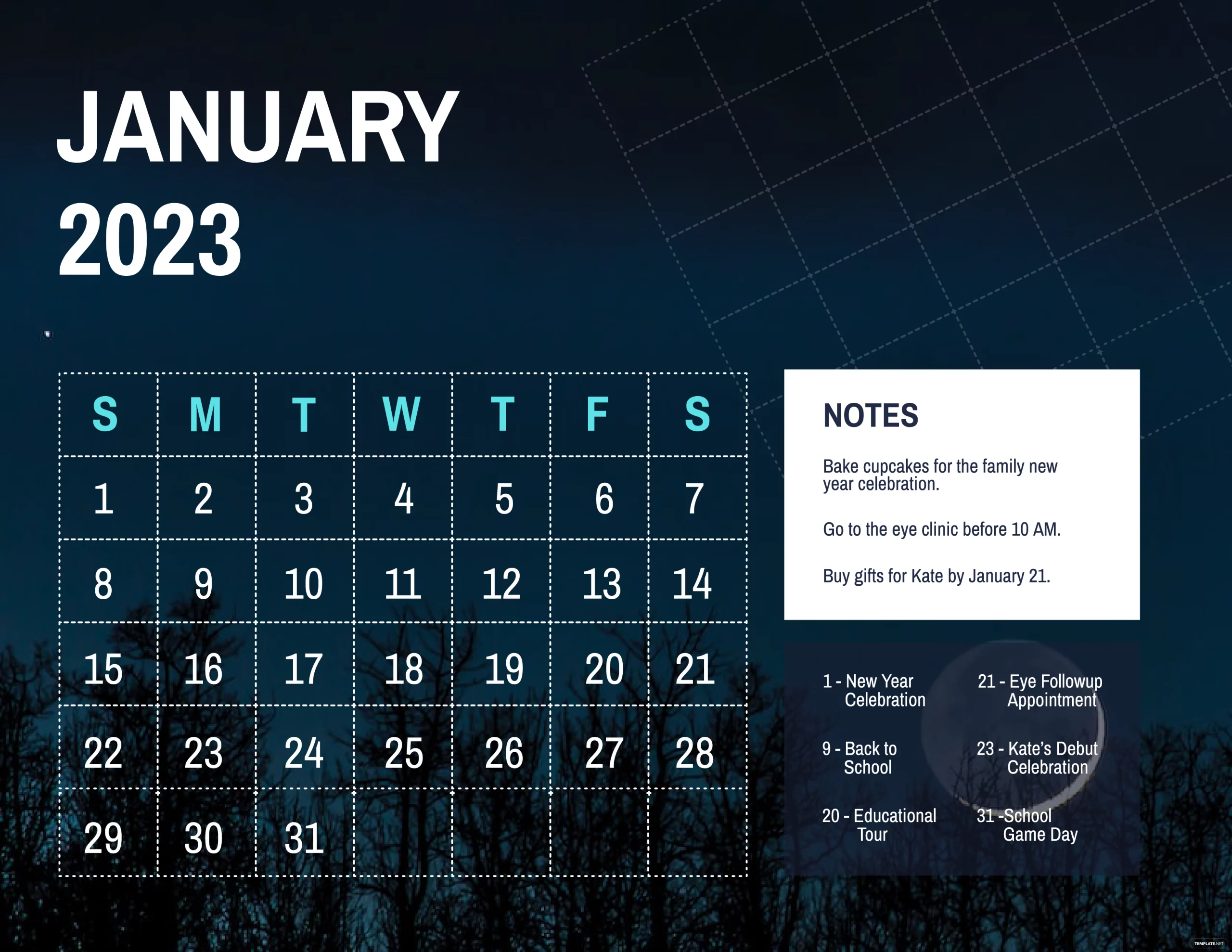 january 2023 photo calendar Template