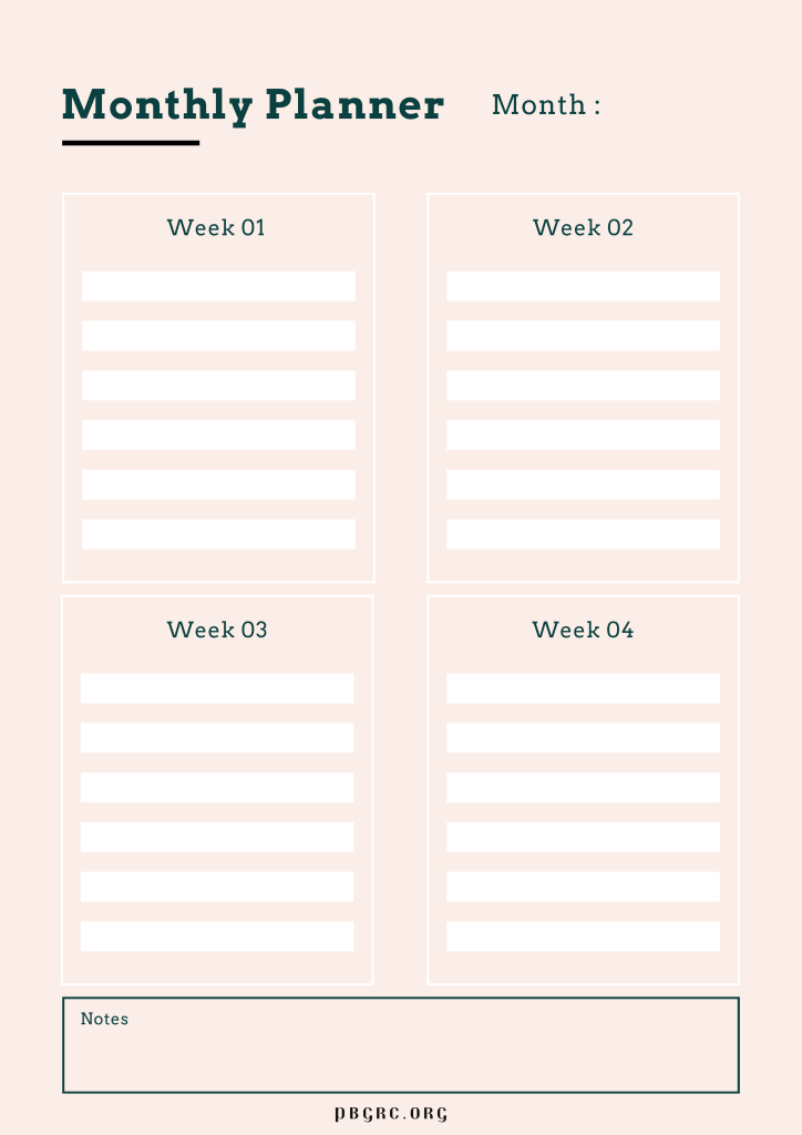 14. Monthly Planner