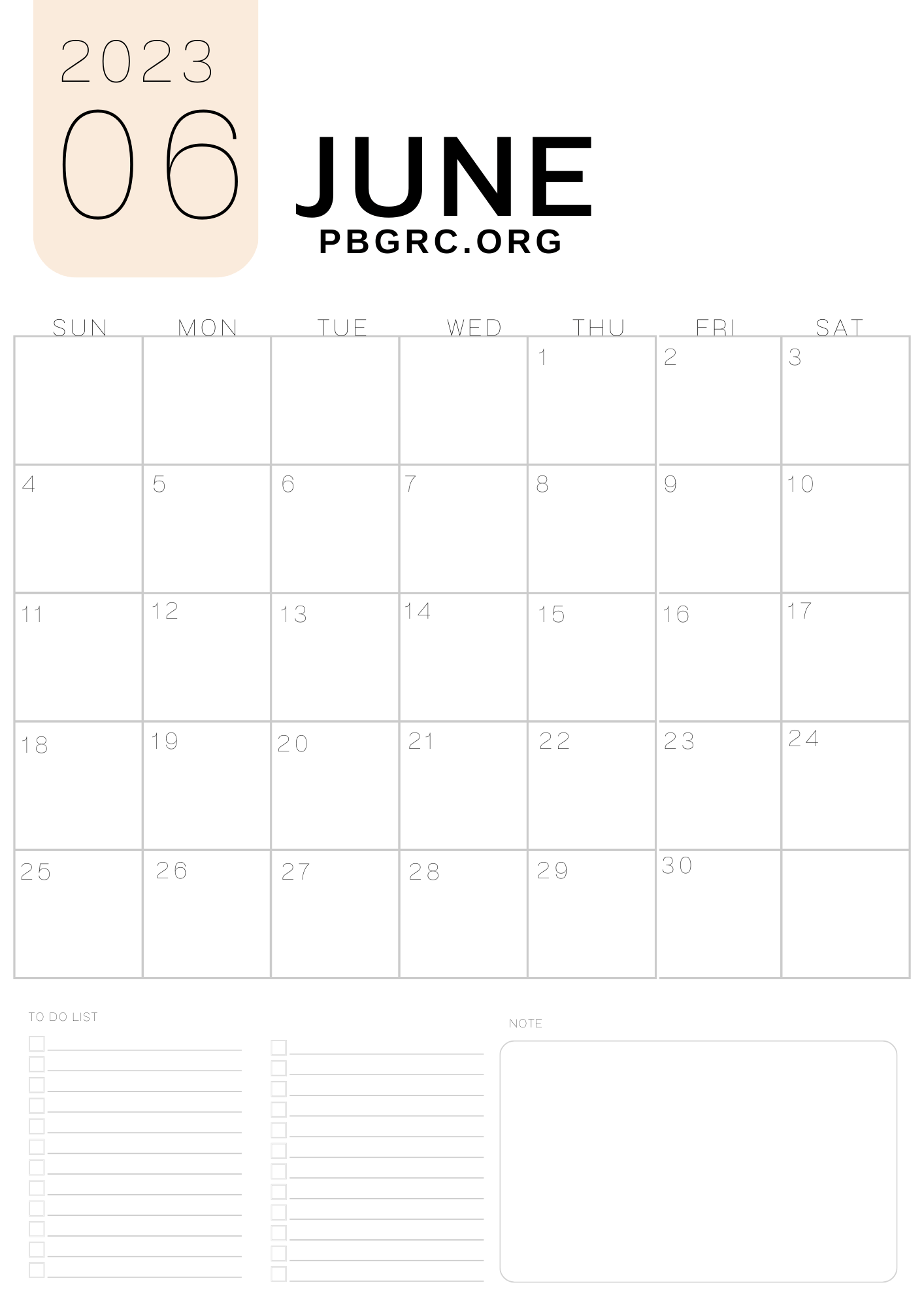 2023 June Calendar Templates