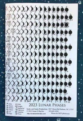 2023 Lunar Phases Calendar
