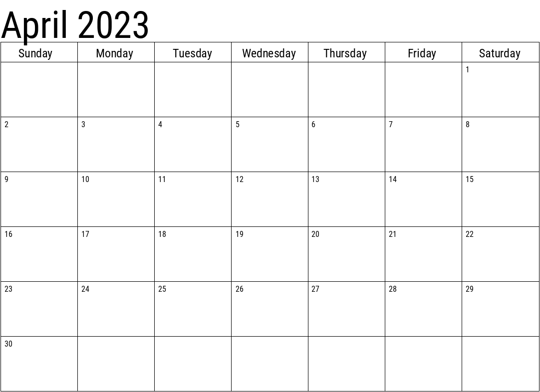 2023 april calendar templates