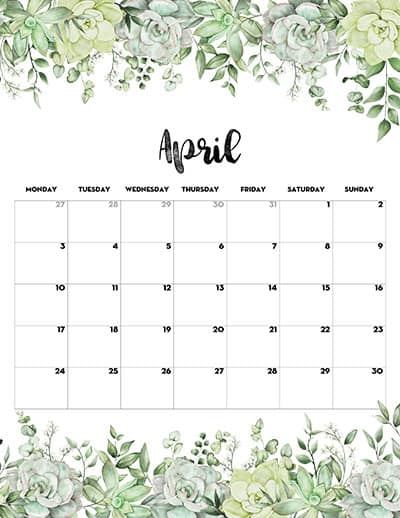 April 2023 Floral Calendar
