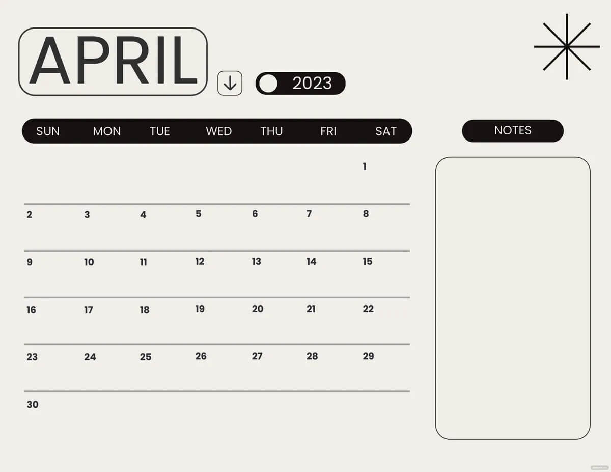 April 2023 Lunar calendar