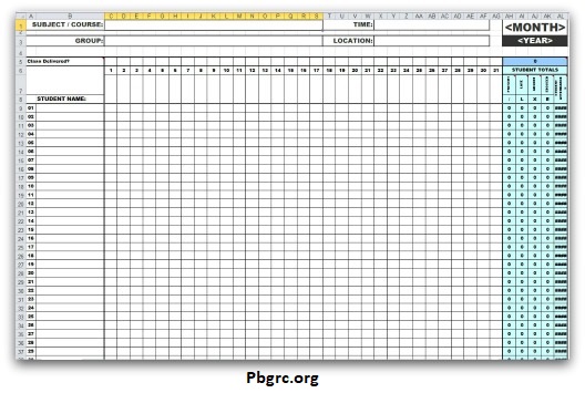 Attendance Sheet Template Excel