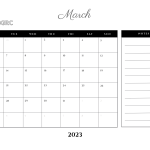 Blank March Calendar 2023 PDF