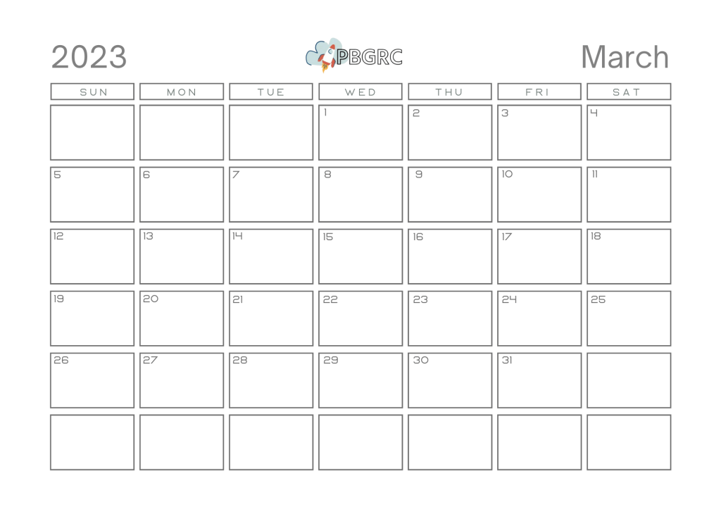 Blank March Calendar 2023 Templates Printable