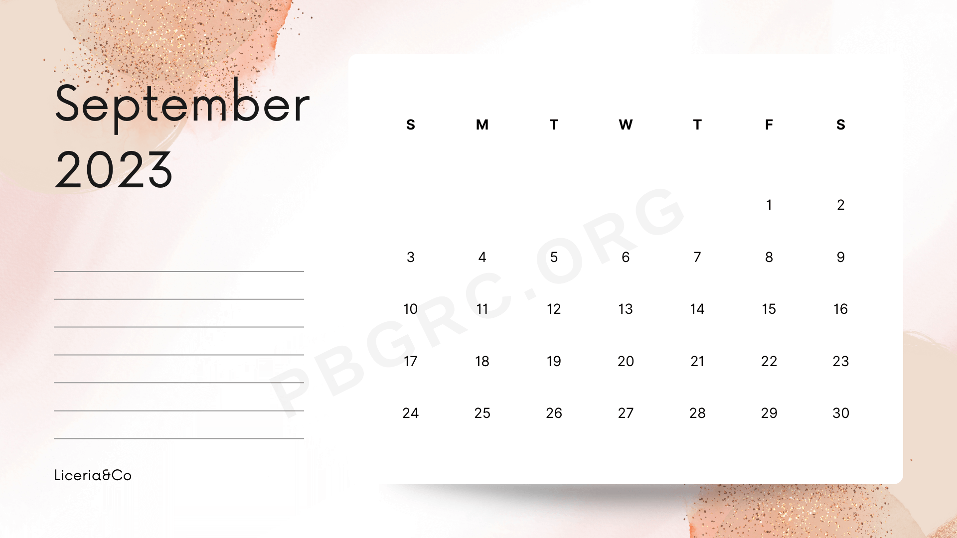 Blank September Calendar 2023 Templates