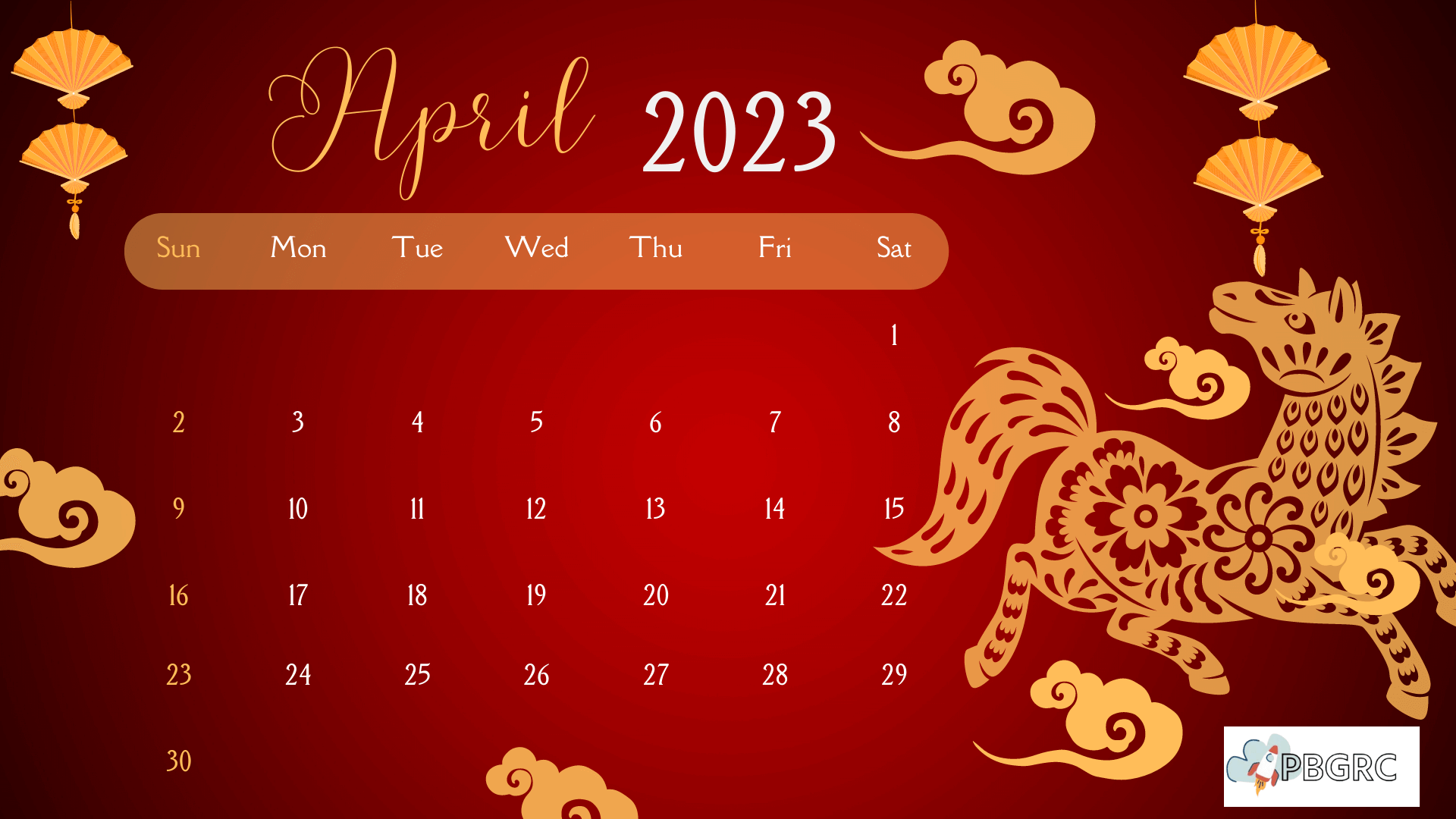 Chinese April 2023 Calendar