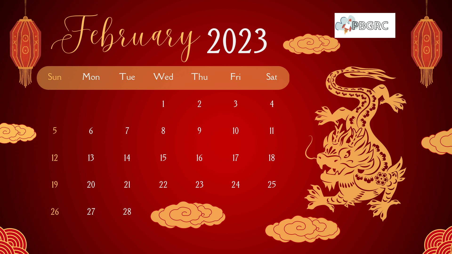 Chinese February 2023 Calendar