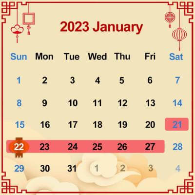 Chinese New Year 2023 Calendar year of the rabbit