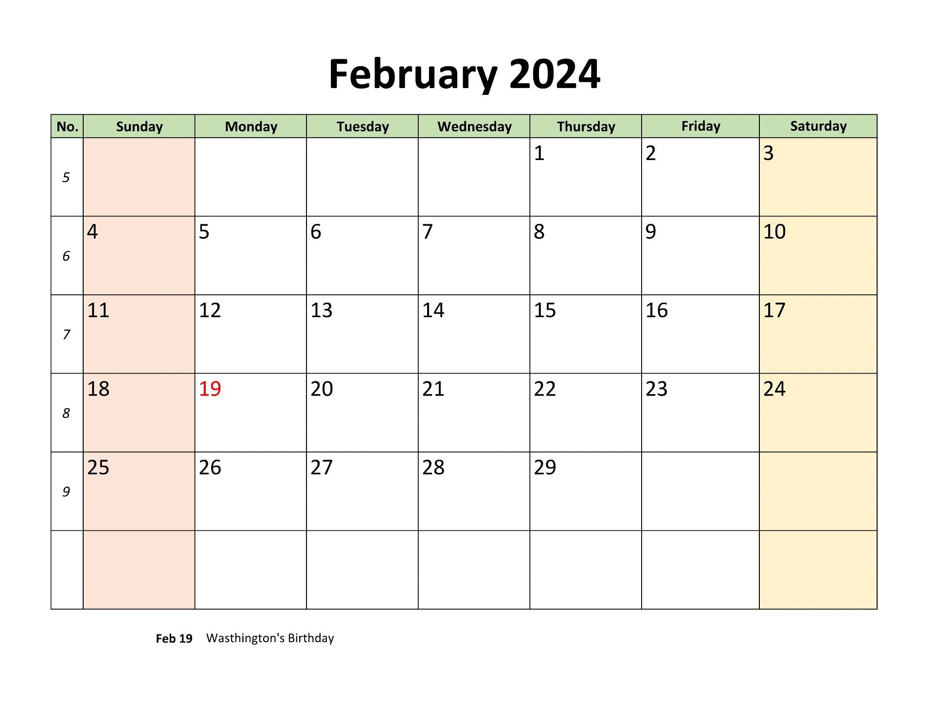 Customizable February 2024 calendar templates