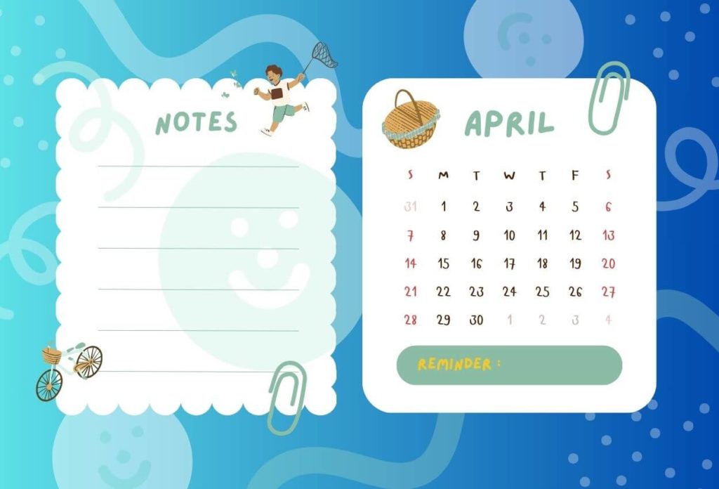 Cute April 2024 Calendar