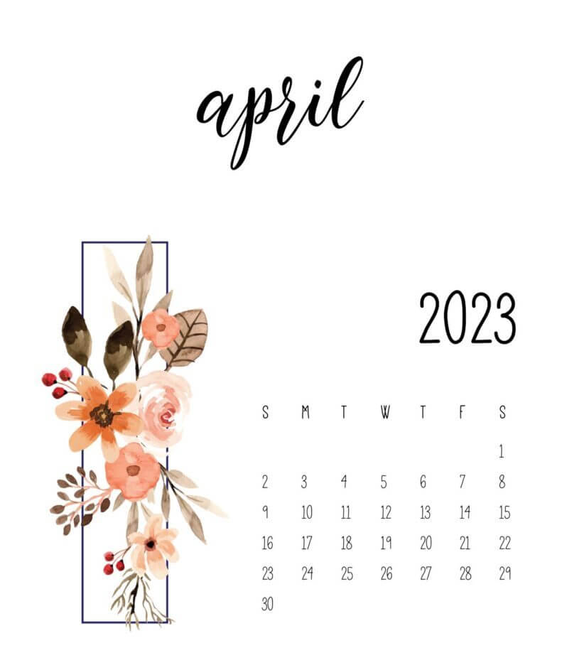 Cute April Calendar 2023