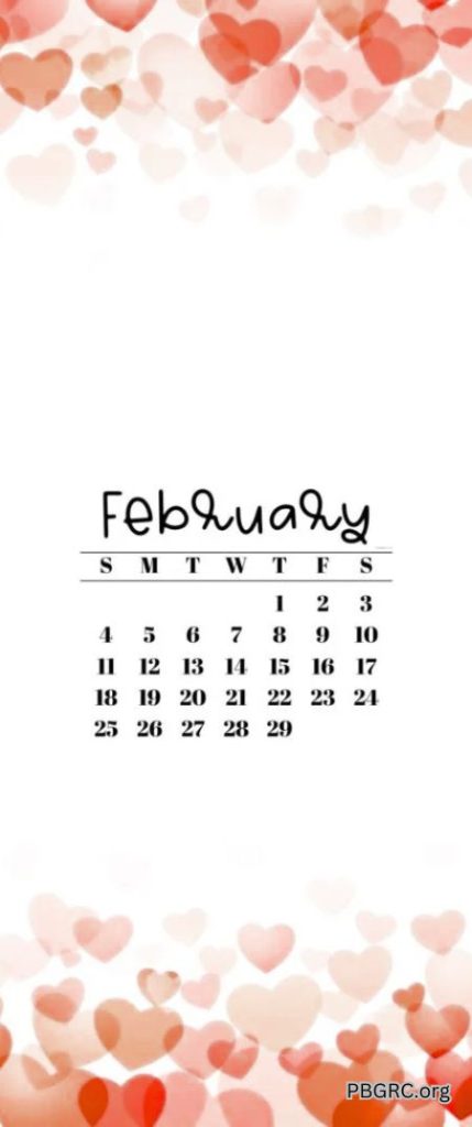 Cute February 2024 Calendar For iPhone