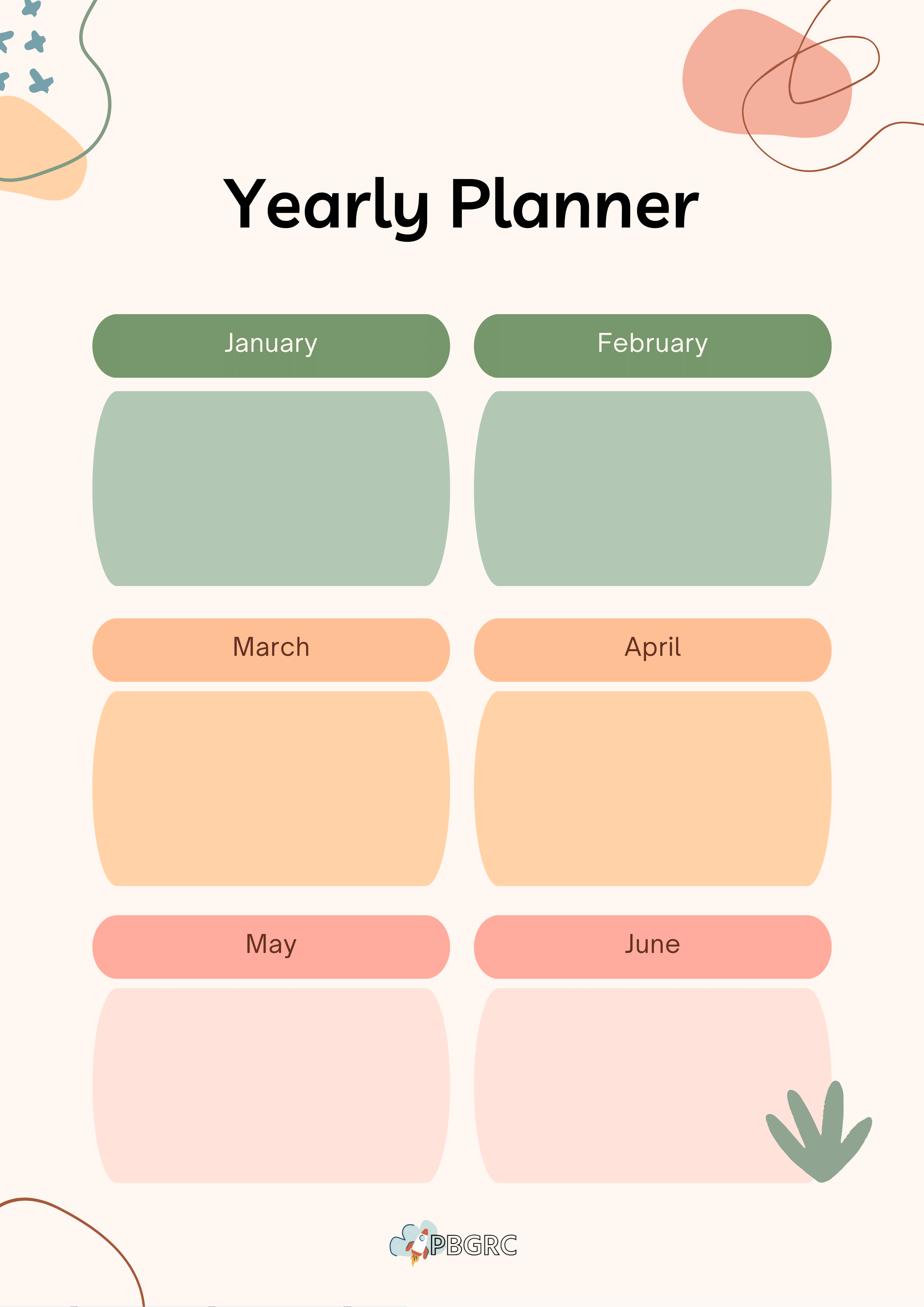 Cute Yearly Planner Template