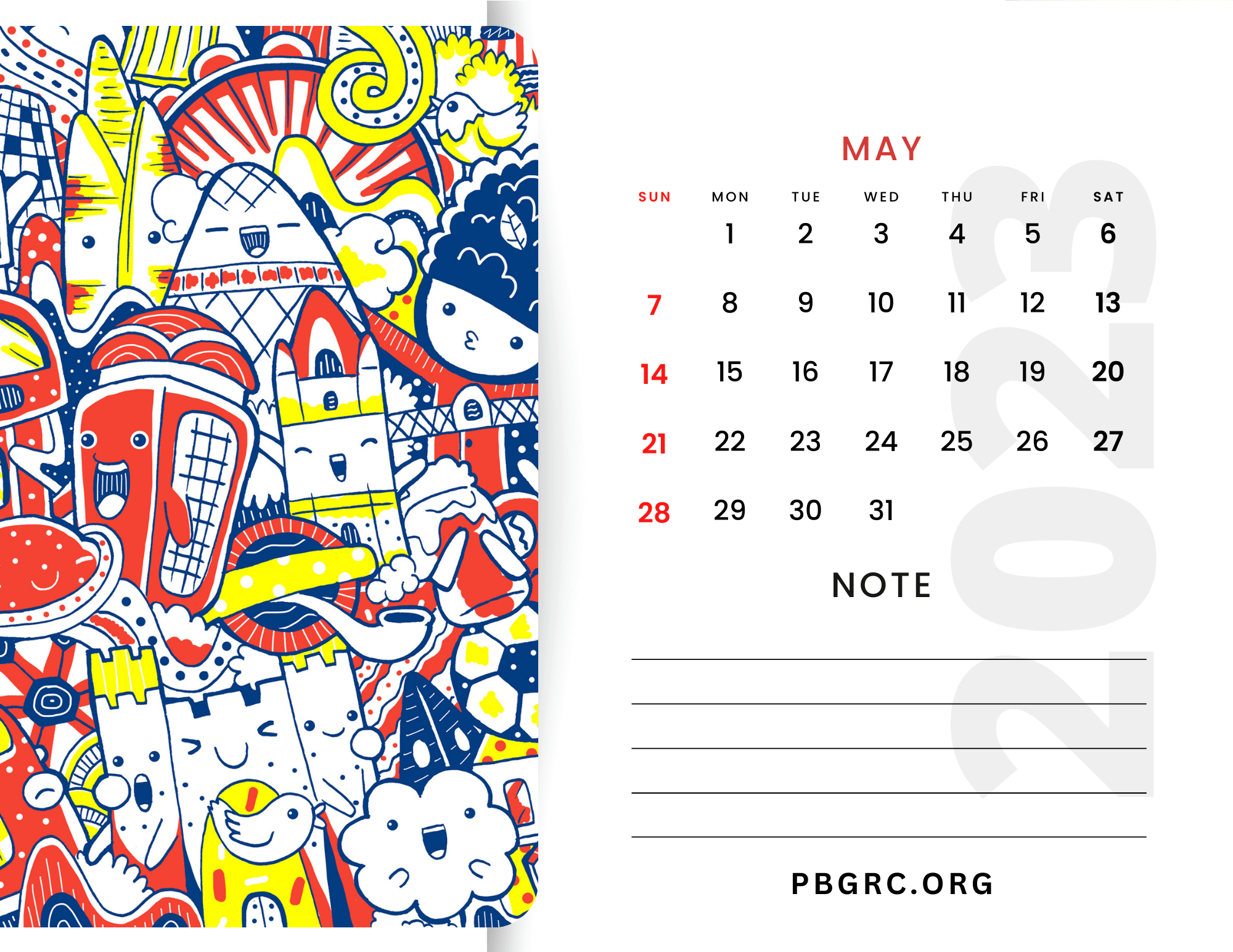 Decorated May 2023 Calendar