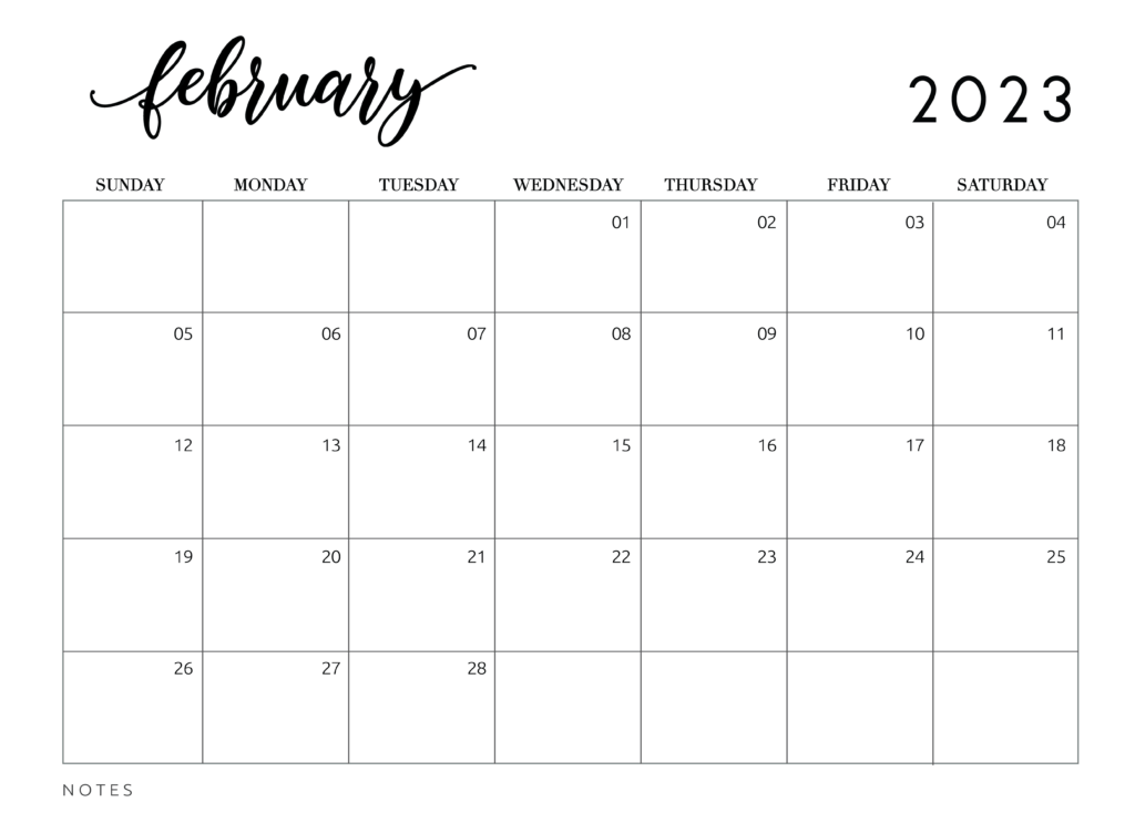 February 2023 Calendar Free Download