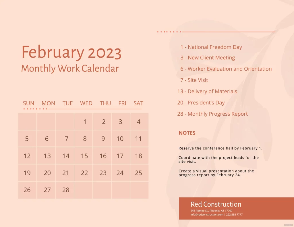 February 2023 Calendar Template With Holidays