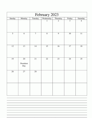 February 2023 Editable Calendar Printable