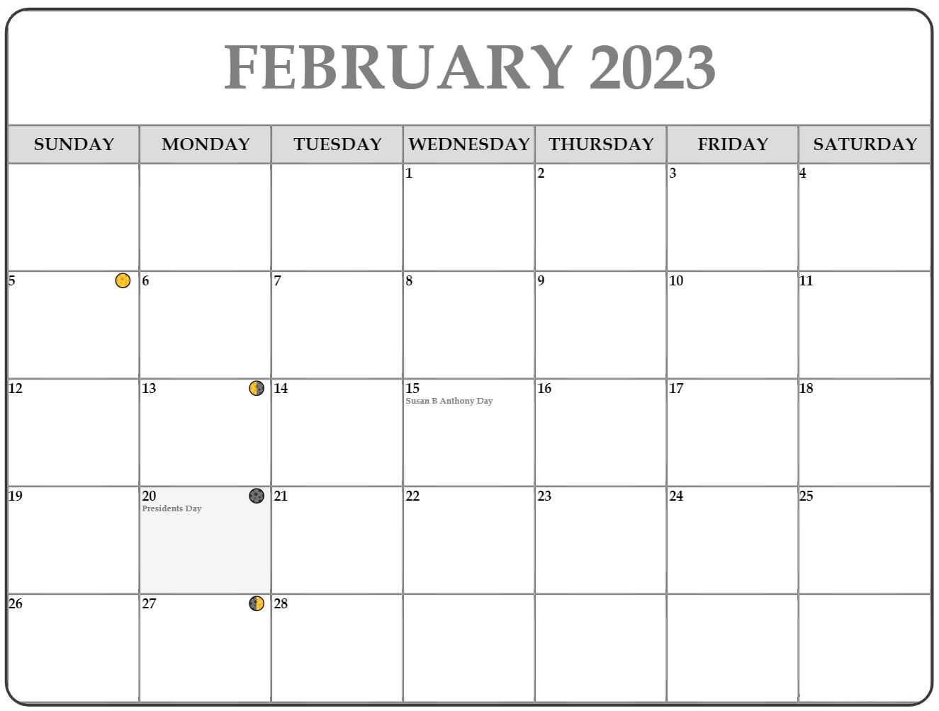 February 2023 Lunar Calendar