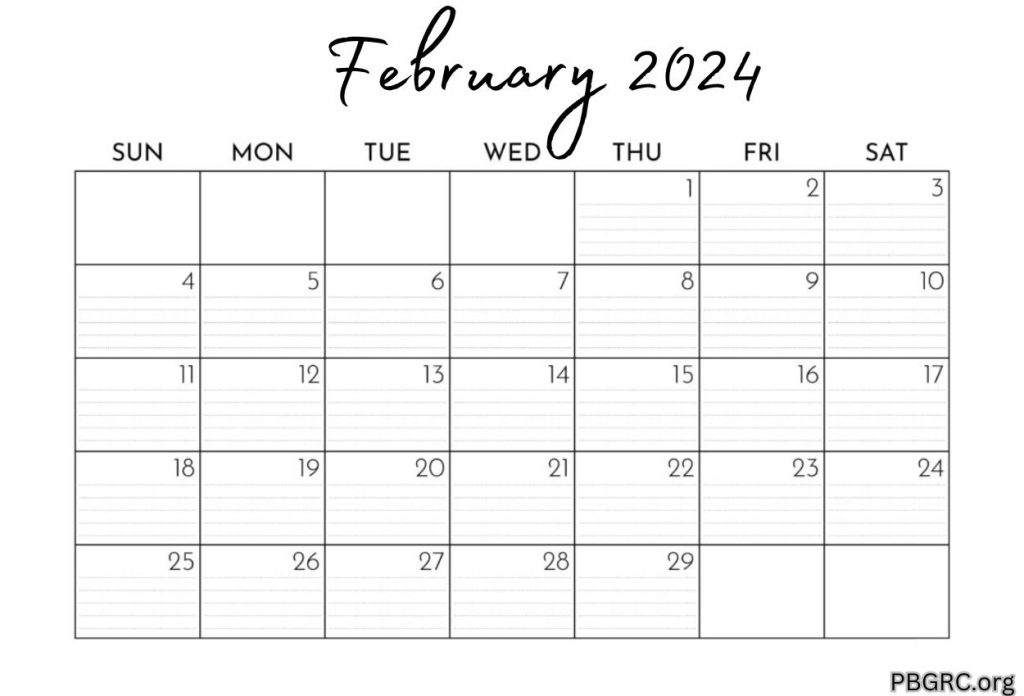 February 2024 Calendar Customize