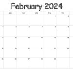 February 2024 Calendar Editable Word