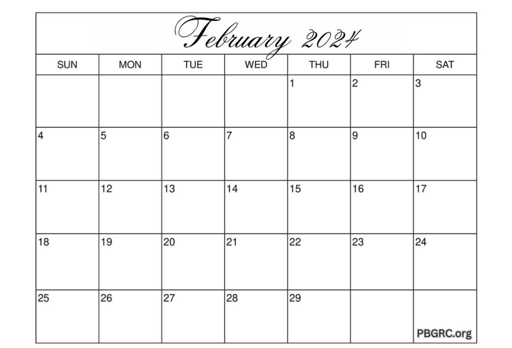February 2024 Calendar To print