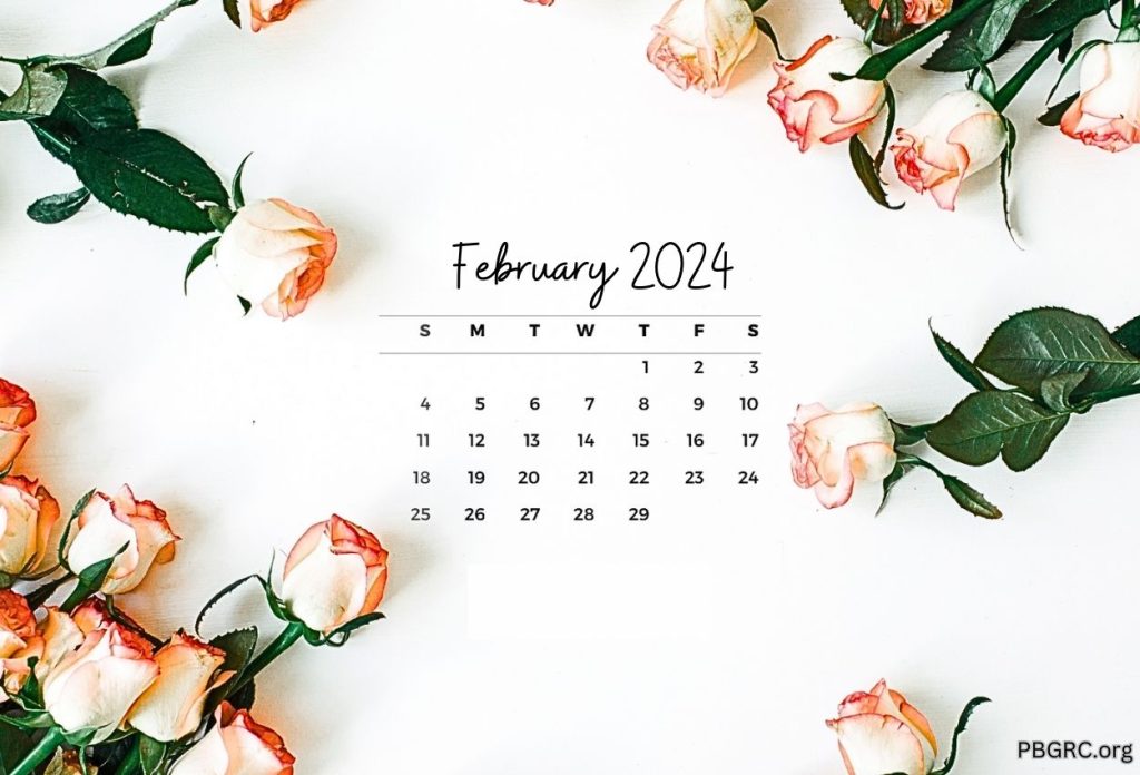 February 2024 Floral Calendar For Desktop